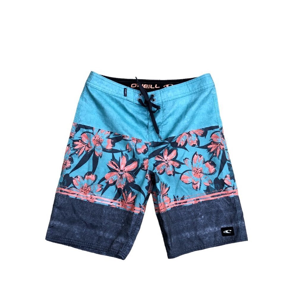 O'NEIL Swim Board Shorts Men's 28 Beach Ocean Surf Floral Drawstring Trunks​​​